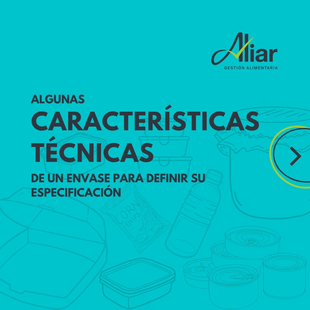 Especificaciones técnicas de envases en contacto con alimentos